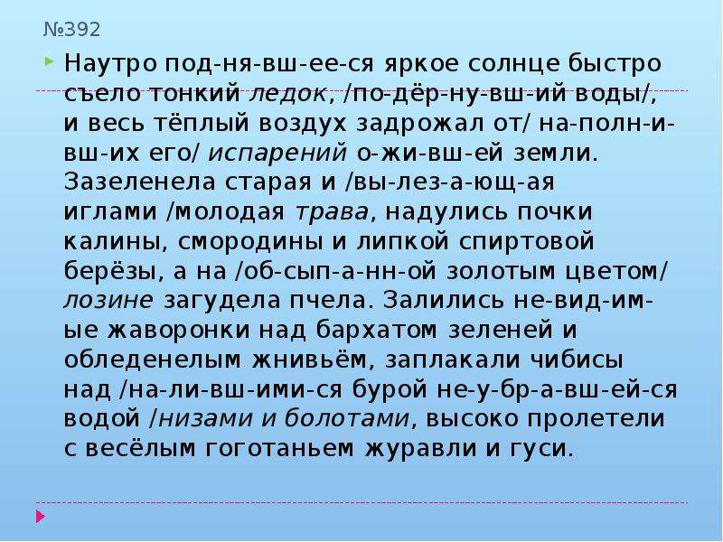 Зазеленела травка надулись почки калины и липкой березы загудели пчелы схема