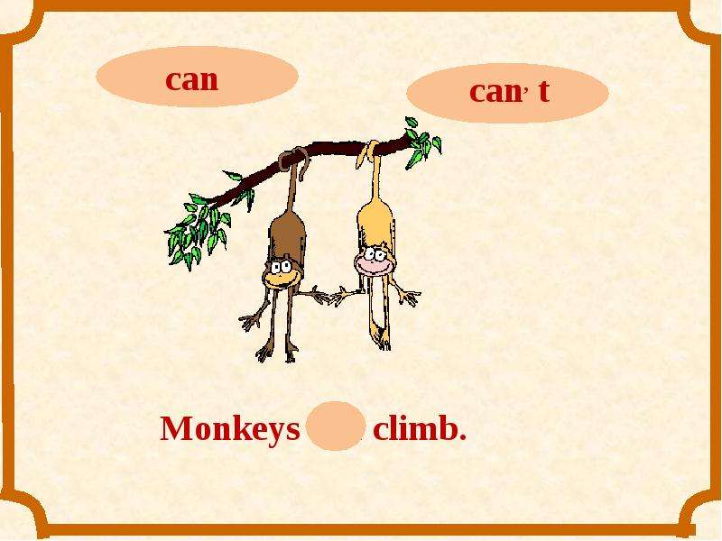 A monkey can climb перевод на русский. Глагол can. Глаголы can can't. Глагол can в картинках. Глагол can для детей.