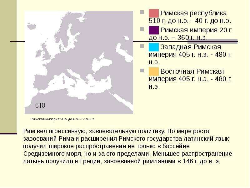 Периоды развития латинского языка