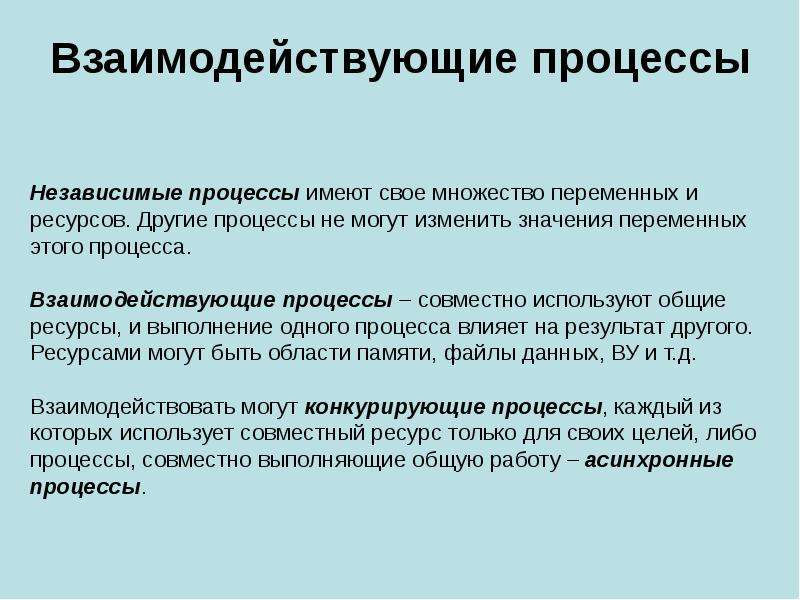 Будет другой процесс другое. Взаимодействующие процессы это. Независимые и взаимодействующие вычислительные процессы. Независимые процессы это. Независимые процессы презентация.