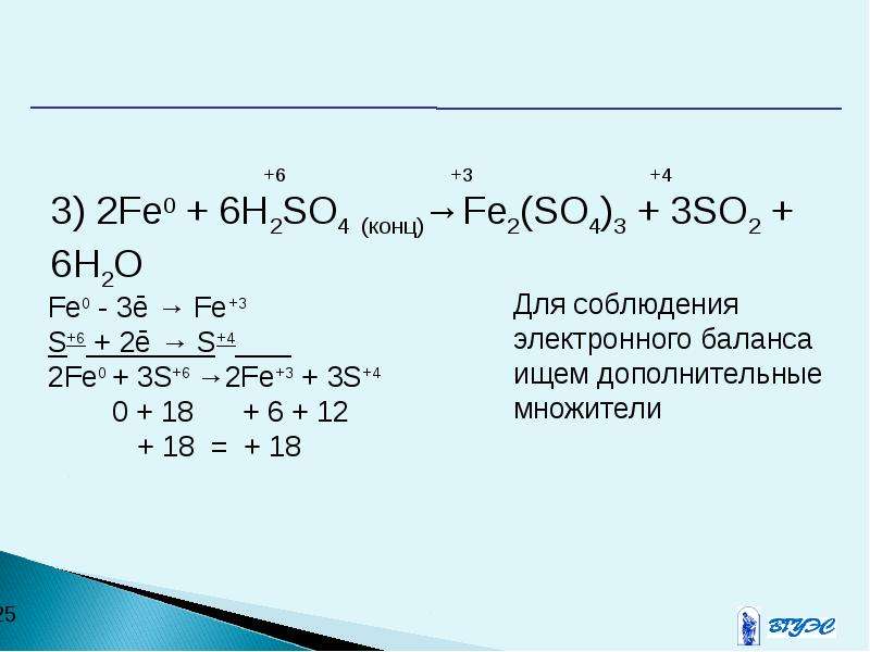 Zn fe2. ОВР реакции Fe+h2so4. Fe+h2so4 конц уравнение реакции. Fe h2so4 конц t. Fe+h2so4 метод электронного баланса.