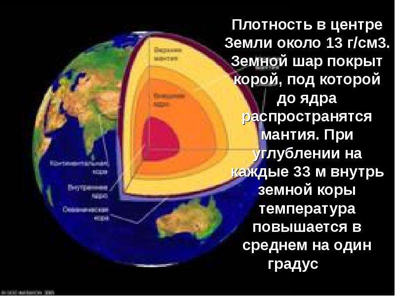 Презентация на тему масса и плотность земли