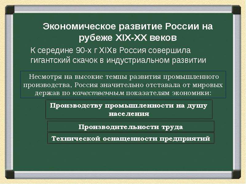 Социально экономическое развитие страны на рубеже 19 20 презентация