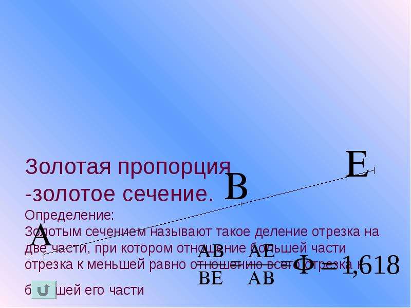 15 ию. Золотая пропорция. Золотое сечение определение. Отношение большей к меньшей. Определение золотой пропорции.