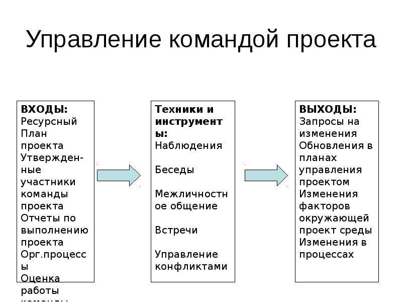 Управление командой проекта кратко