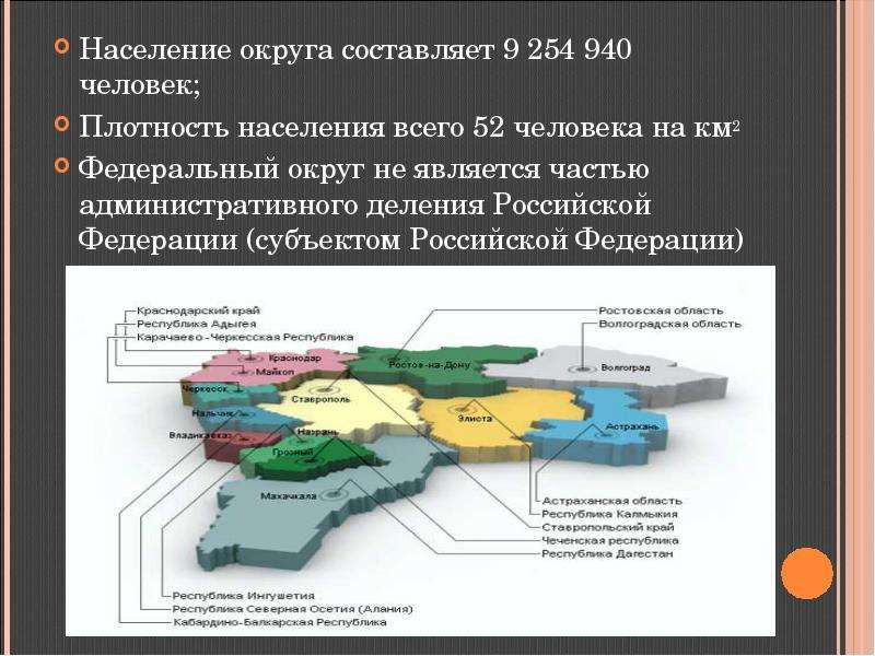 Плотность населения северо кавказского