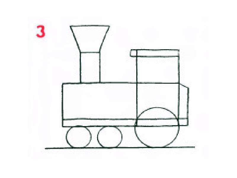 Как нарисовать паровоз ребенку