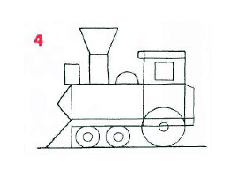 Как нарисовать паровоз ребенку