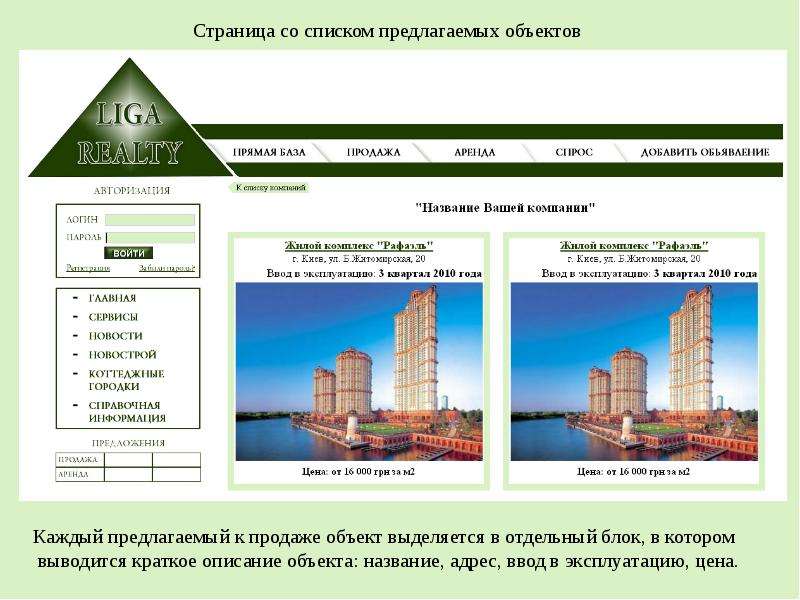 Презентация объекта недвижимости