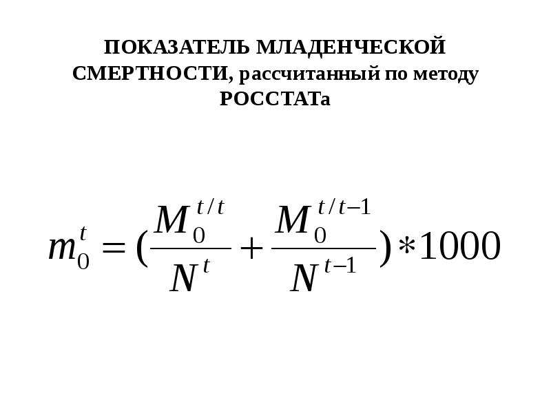 Система демографических показателей. Коэффициент младенческой смертности. Показатель младенческой смертности вычисляется на:. Рассчитать коэффициент младенческой смертности. Методика расчета показателей младенческой смертности:.