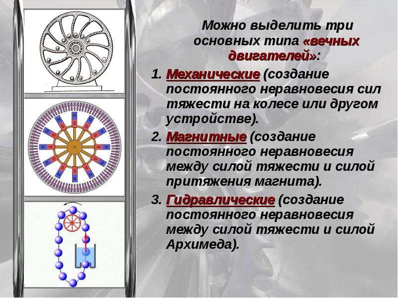 Проект по физике вечный двигатель в истории