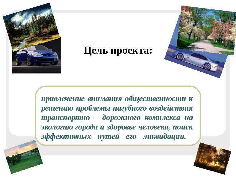 Влияние автомобильного транспорта на окружающую среду проект