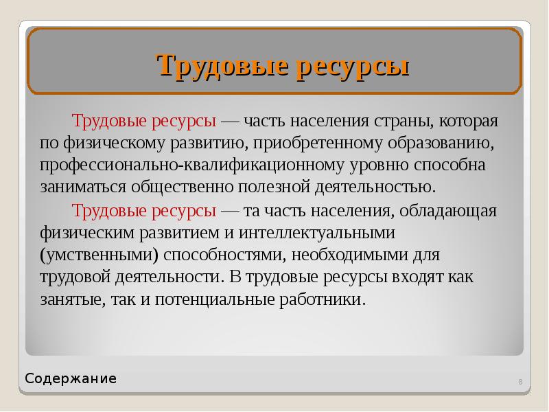 Трудовые ресурсы проекта