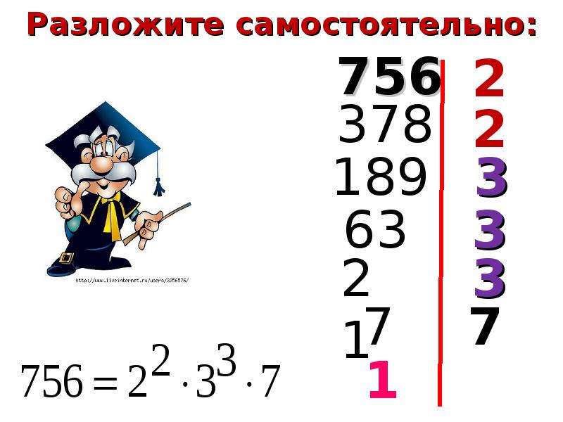 Делитель натурального числа. Разложение матема\тика.