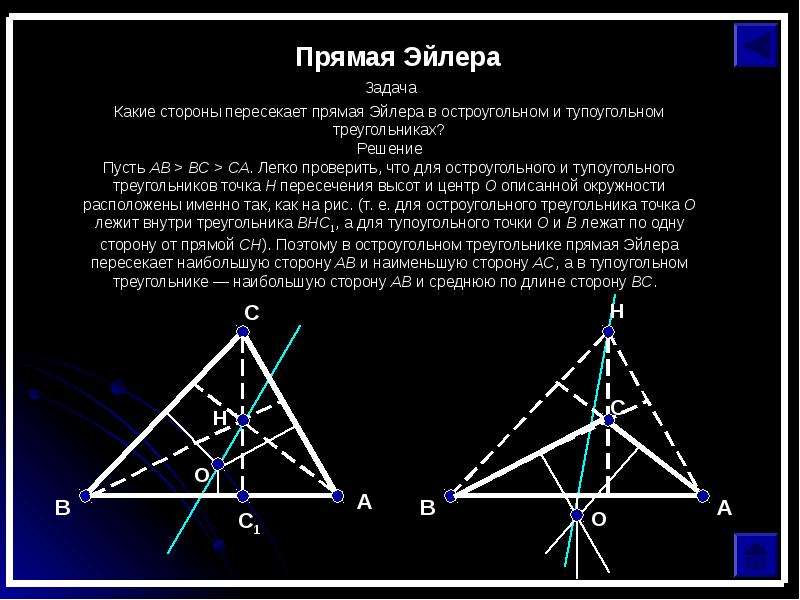 Доказательство эйлера. Прямая Эйлера в тупоугольном треугольнике. Прямая Эйлера доказательство 8 класс. Прямая Эйлера треугольника. Прямая Эйлера треугольника доказательство.