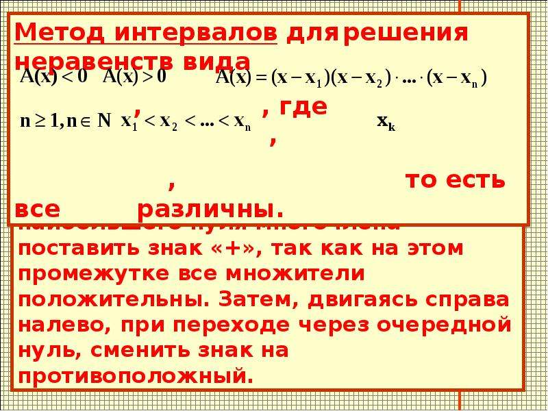 Метод интервалов 9 класс презентация