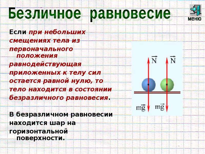 Положение равновесия это. Безразличное равновесие тела. Состояние безразличного равновесия. Безразличное равновесие тела в положении. Тело в состоянии равновесия.