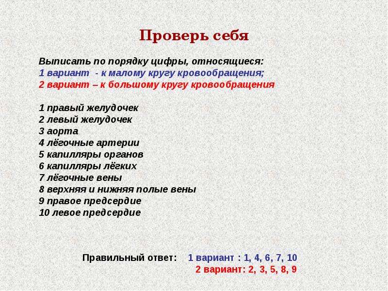 К малому кругу относятся. Фазы тока крови по порядку. Последовательность прохождения крови по малому кругу кровообращения. Презентация на тему транспортные системы организма. Проверь себя по теме система кровообращения.