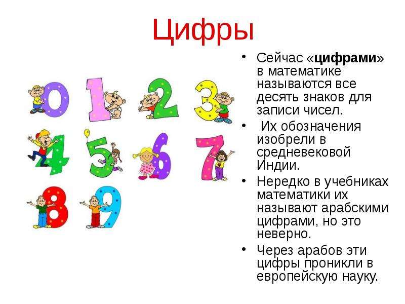 Проект как числа получили свои имена 5 класс математика