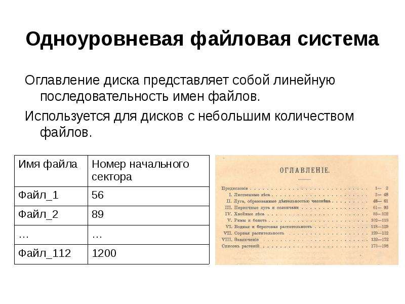 Линейная последовательность. Одноуровневая файловая система. Одноуровневая файловая структура. Оглавление диска. Одноуровневая файловая система пример.