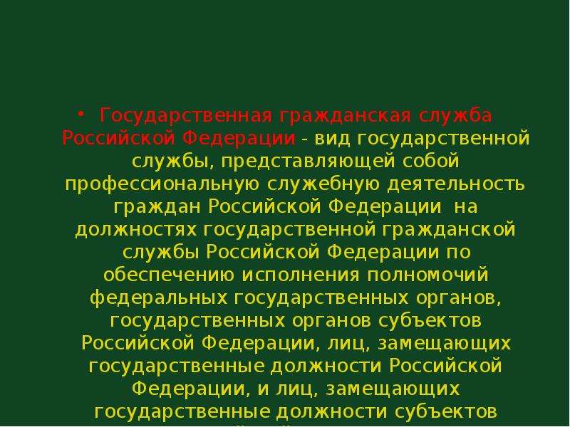 Особый вид государственной службы представляющий собой