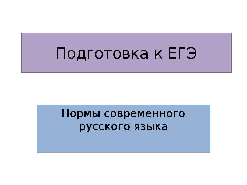 Подготовка к ЕГЭ Нормы современного русского языка