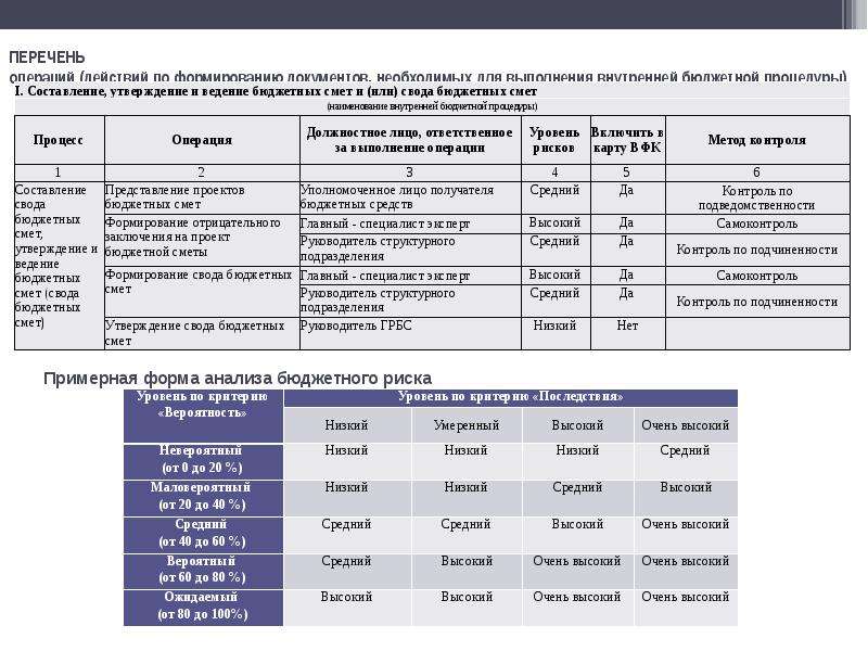 Образец реестра бюджетных рисков внутренний финансовый аудит 2020 год