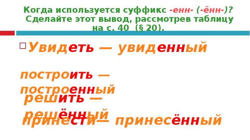 Выполнила какое время. Когда используется суффикс Енн. Когда использовать Енн суффикс. Ветер с суффиксом Енн. Когда используют суффикс Енн искусственный.