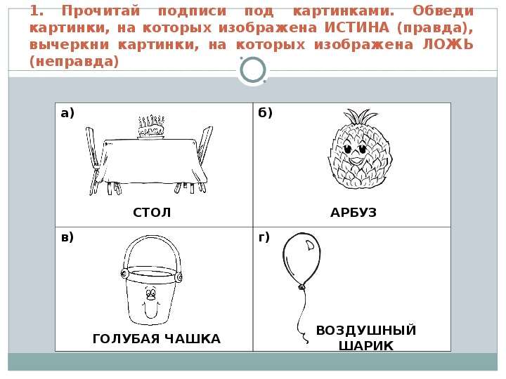 Истинные и ложные утверждения информатика 2 класс презентация