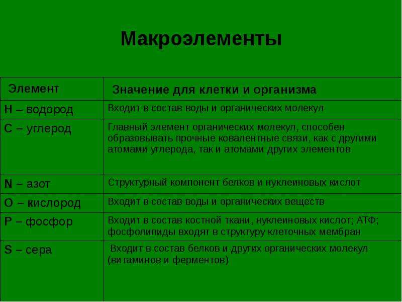 Группы элементов клетки. Микро и макроэлементы клетки таблица. Макроэлементы функции в организме.