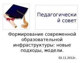 Педагогический совет Формирование современной образовательной инфраструктуры: новые подходы, модели. 02.11.2012г.