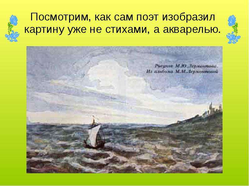 Перед тобой строки стихотворения лермонтова парус отнеси их с ритмическими схемами