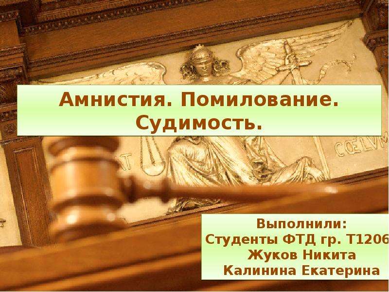 Амнистия помилование судимость презентация