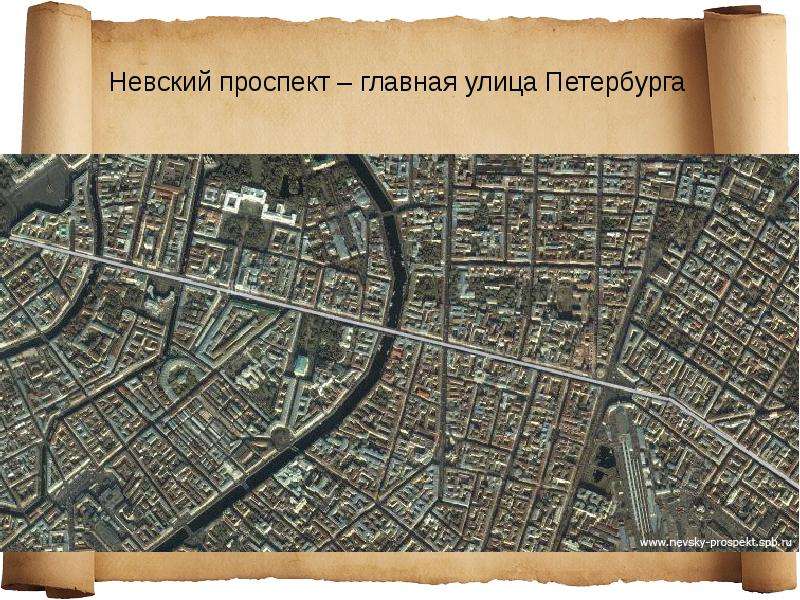 Карта невского пр. Излом Невского проспекта.