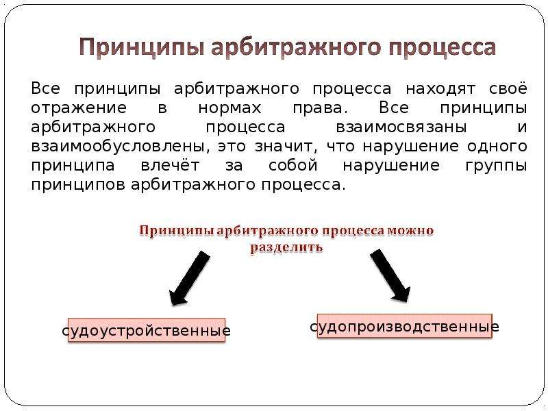 Значение принципов арбитражного процессуального права схема