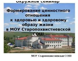 Окружной семинар Формирование ценностного отношения к здоровью и здоровому образу жизни в МОУ Старопохвистневской СОШ