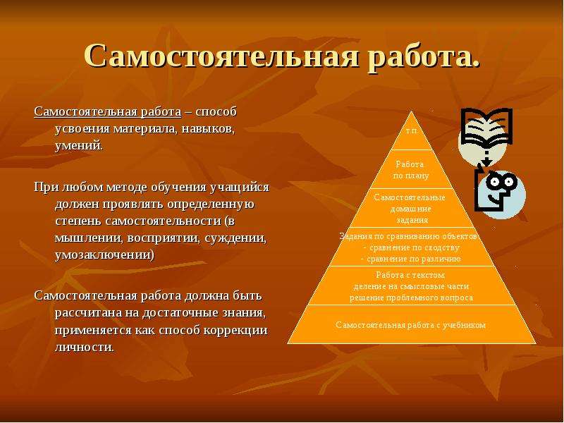 Методы самостоятельной работы. Метод обучения самостоятельная работа. Метод самостоятельной работы в педагогике. Методы самостоятельной работы в педагогике.