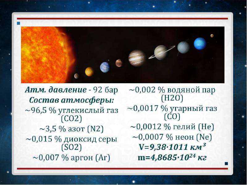 Венера презентация по физике