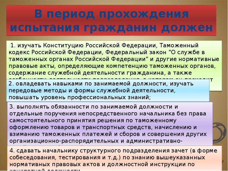 Испытание на гражданской службе презентация