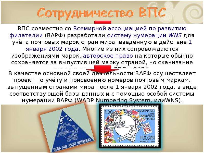 Всемирный почтовый союз презентация