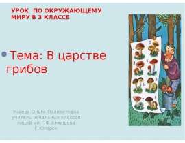 Урок по окружающему миру в 3 классе Учаева Ольга Полиэктовна учитель начальных классов лицей им.Г.Ф.Атякшева Г.Югорск
