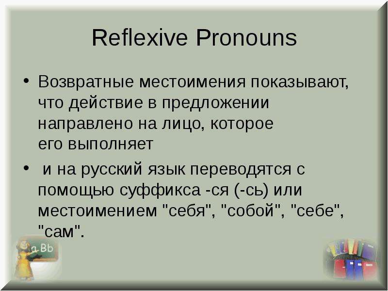 Презентация по английскому языку на тему возвратные местоимения