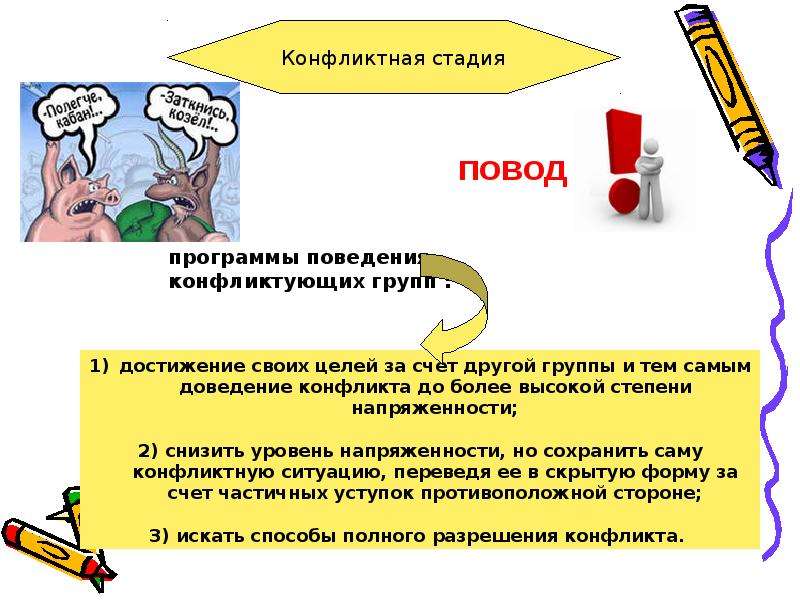 Сущность стадии. Сказка про политический конфликт.