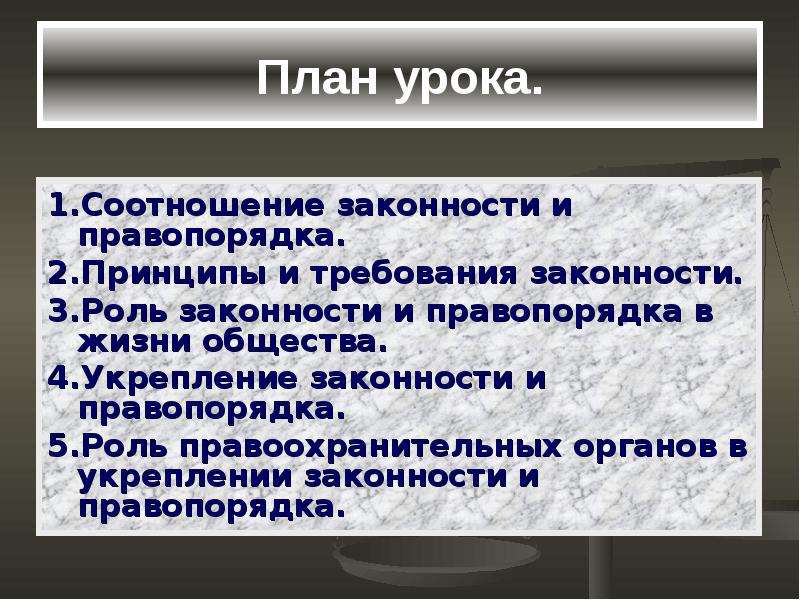 Презентация на тему законность и правопорядок