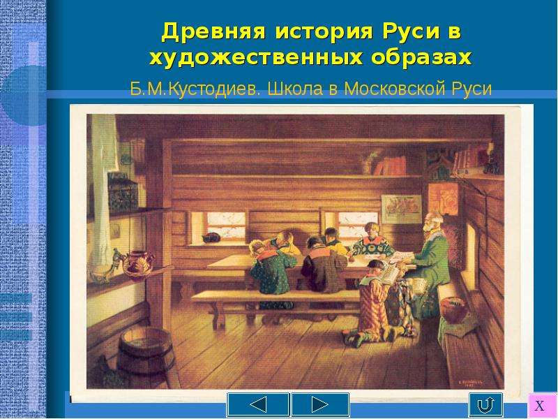 Земская школа в московской руси описание. Б М Кустодиев школа в Московской Руси. Борис Михайлович Кустодиев школа в Московской Руси. Кустодиев школа в Московской Руси картина. Школа в Московской Руси.