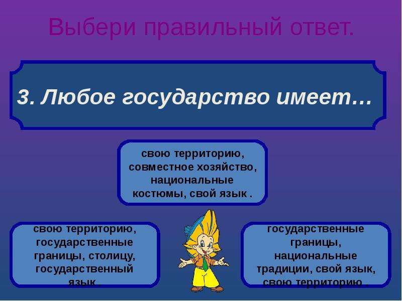 Надо правильный ответ. Выбери правильный ответ. Любое государство имеет. Выбрать правильный ответ. Что имеет каждое государство.