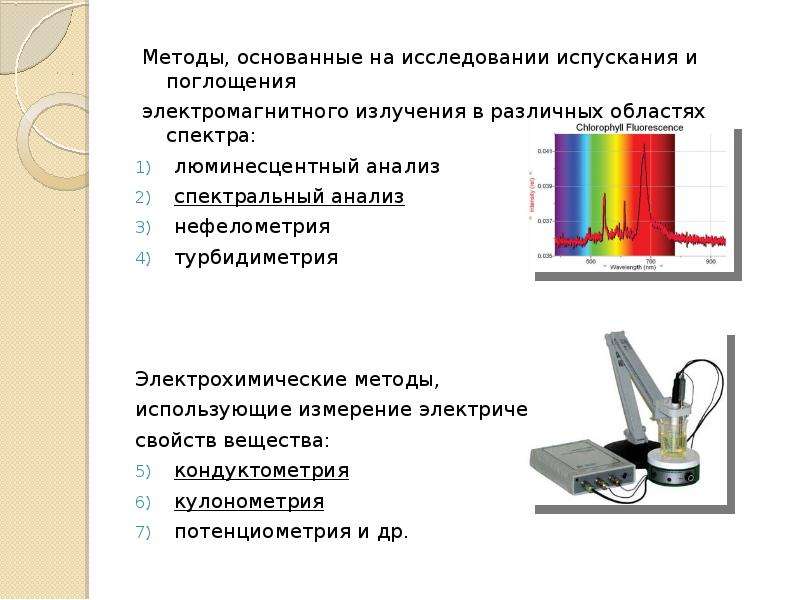 Метод основанный на использовании. Способы поглощения электромагнитного излучения веществом. Люминесцентный спектральный анализ. • Методы, основанные на поглощении и рассеянии излучений.. Области электромагнитного спектра применяемые в химическом анализе.