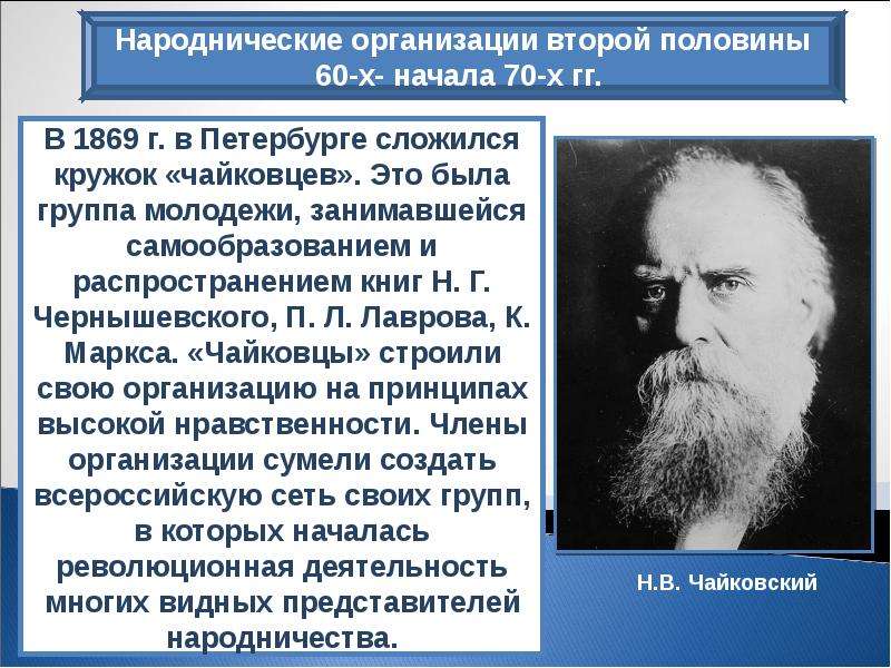 Группа вторая половина. Народненские организации. Организации народничества. Народнические организации второй половины 60-х начала 70-х гг. Основоположники народничества.