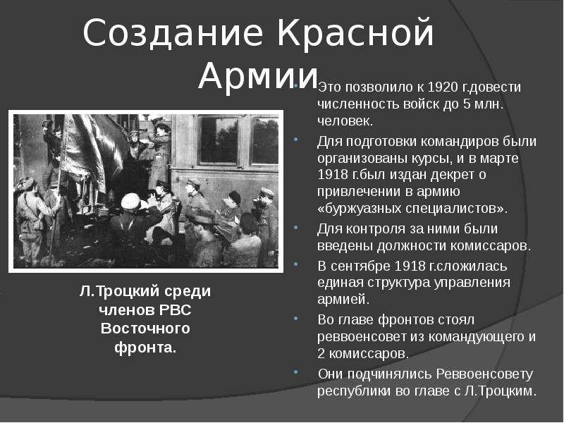 Презентация создание красной армии