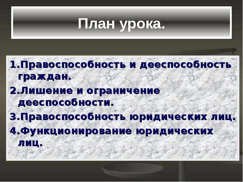 Гражданская правоспособность тест. Правоспособность гражданина. Правоспособность план. Ограничение правоспособности юридического лица. Правоспособность и дееспособность граждан.